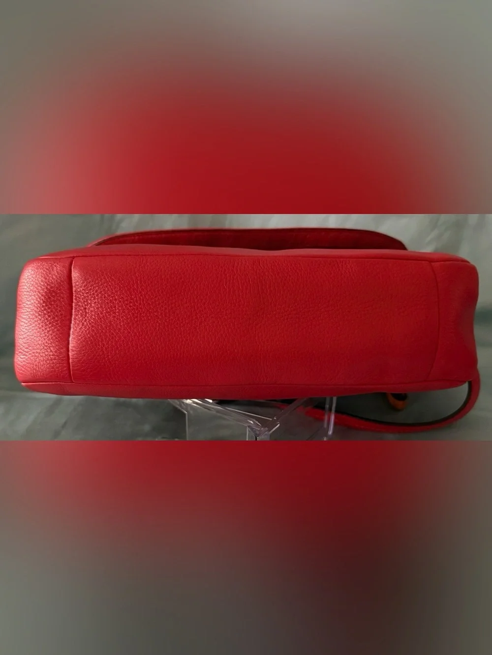 Coach PARK SIGNATURE FLAP BAG F23933 Khaki/Vermilion